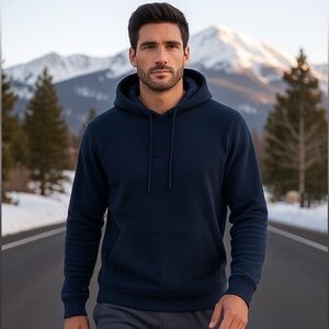 Fabletics The Pine City Hoodie Men’s XXL Quilted Hood Fleece Pullover - Blue